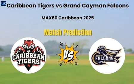 Who will Win Caribbean Tigers vs Grand Cayman Falcons? Match Prediction – MAX60 Caribbean 2025 Caribbean Tigers vs Grand Cayman Falcons Match Prediction