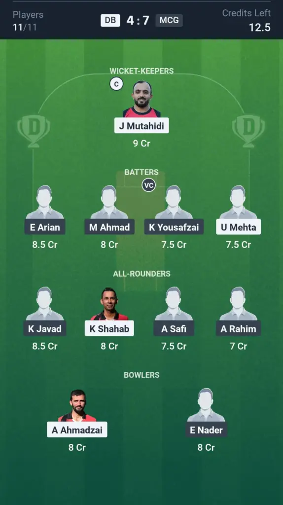 DB vs MCG Small League Team