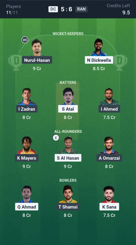DC vs RAN Small League Team