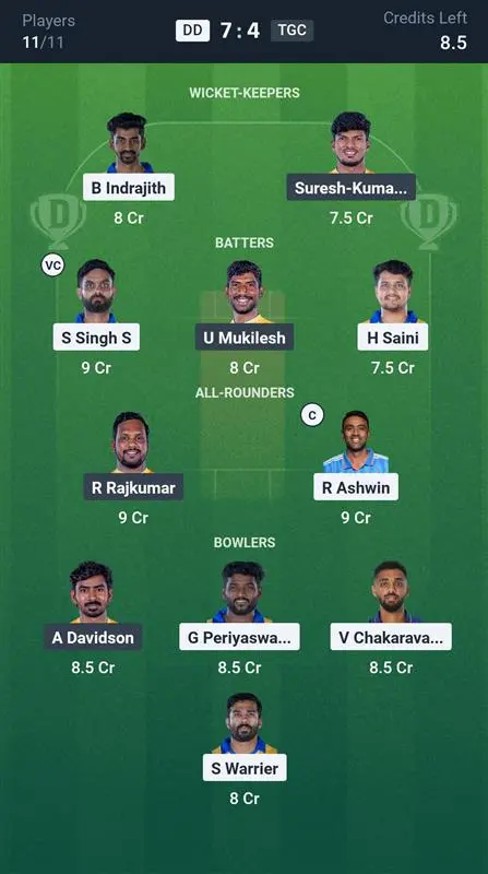 DD vs TGC Small League Team