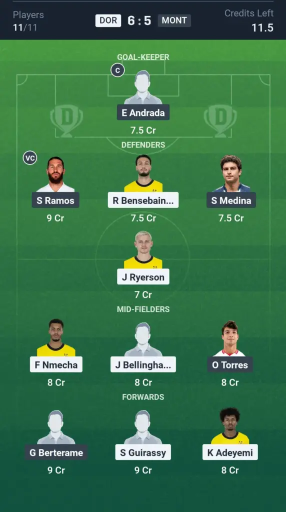 DOR vs MONT Grand League Team