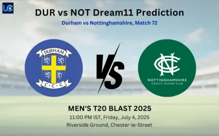 DUR vs NOT Dream11 Prediction