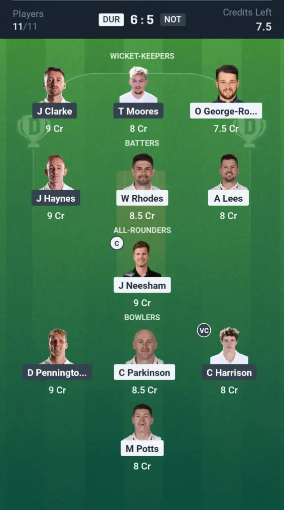 DUR vs NOT Grand League Team