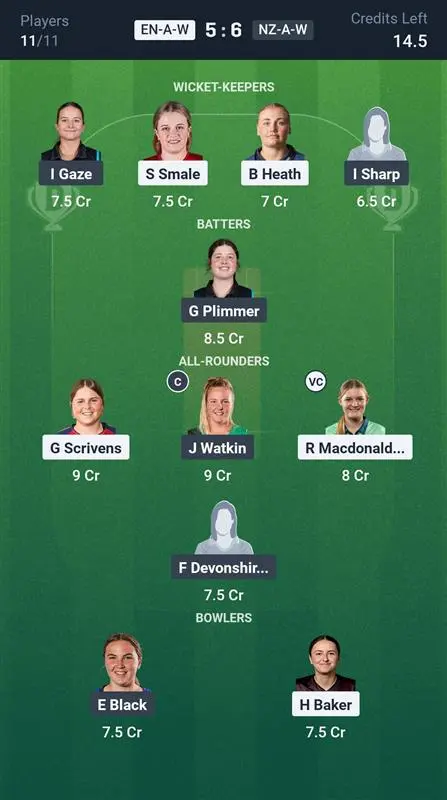 EN-A-W vs NZ-A-W Small League Team