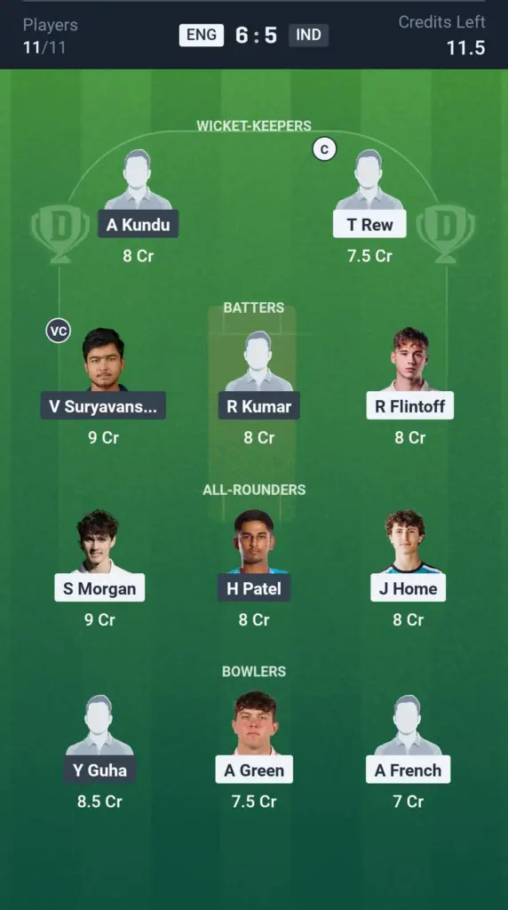 ENG-U19 vs IND-U19 Small League Team