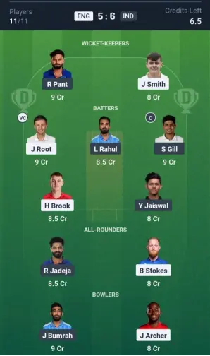 ENG vs IND Small League Team 