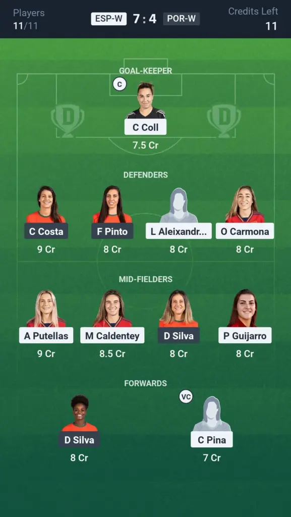 ESP-W vs POR-W Small League Team