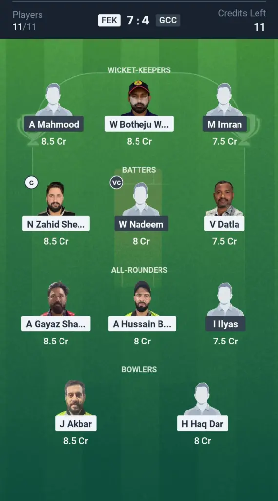 FEK vs GCC Grand League Team
