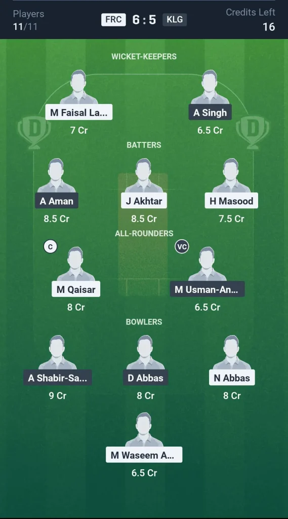 FRC vs KLG Small League Team