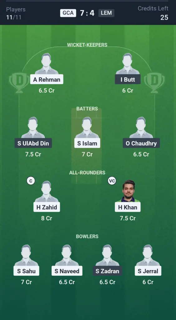 GCA vs LEM Grand League Team