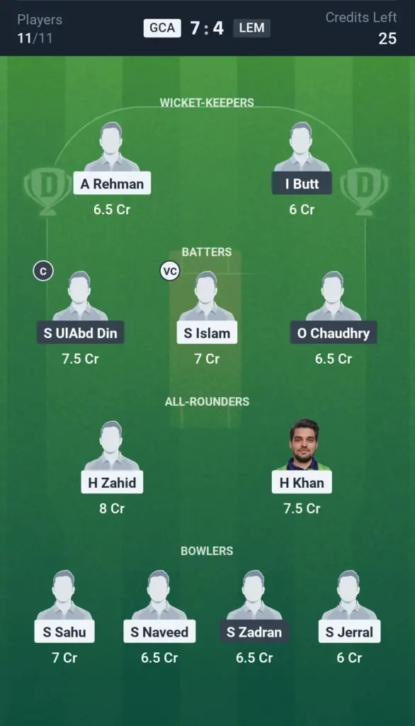 GCA vs LEM Small League Team