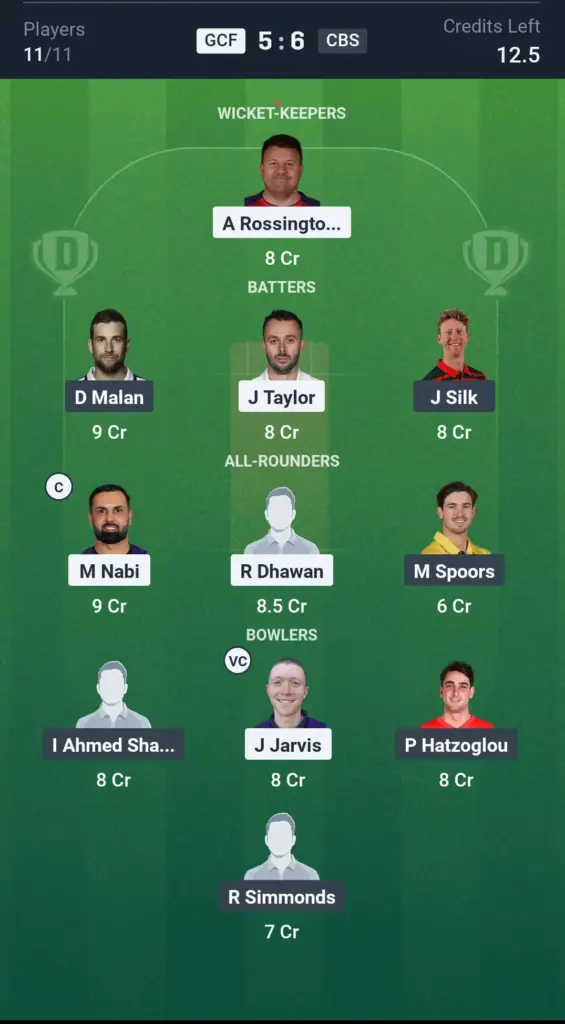 GCF vs CBS Grand League Team