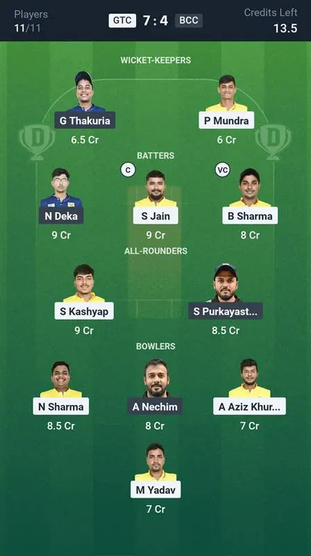 GTC vs BCC Small League Team