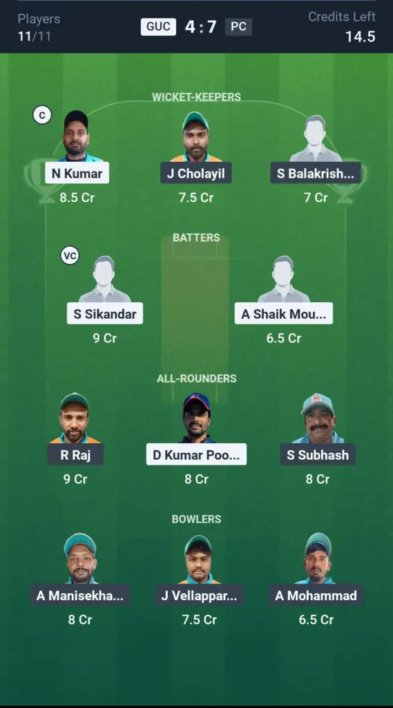 GUC vs PC Small League Team