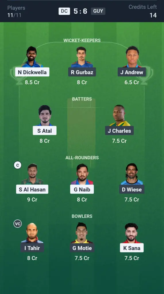 GUY vs DC Grand League Team