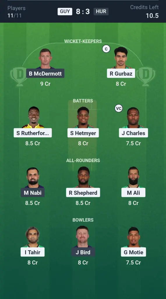 GUY vs HUR Small League Team