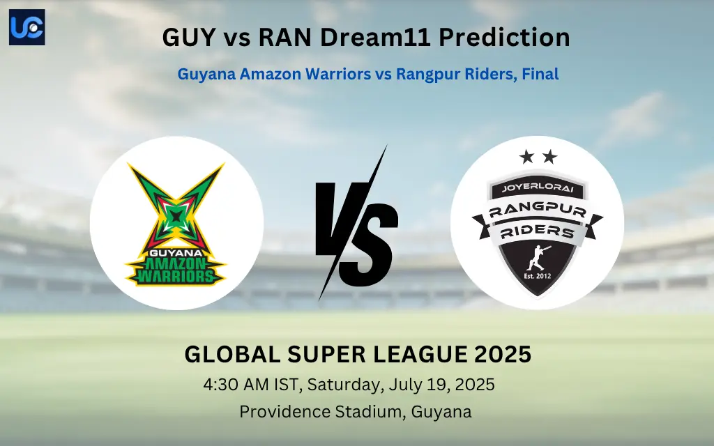 GUY vs RAN Dream11 Prediction