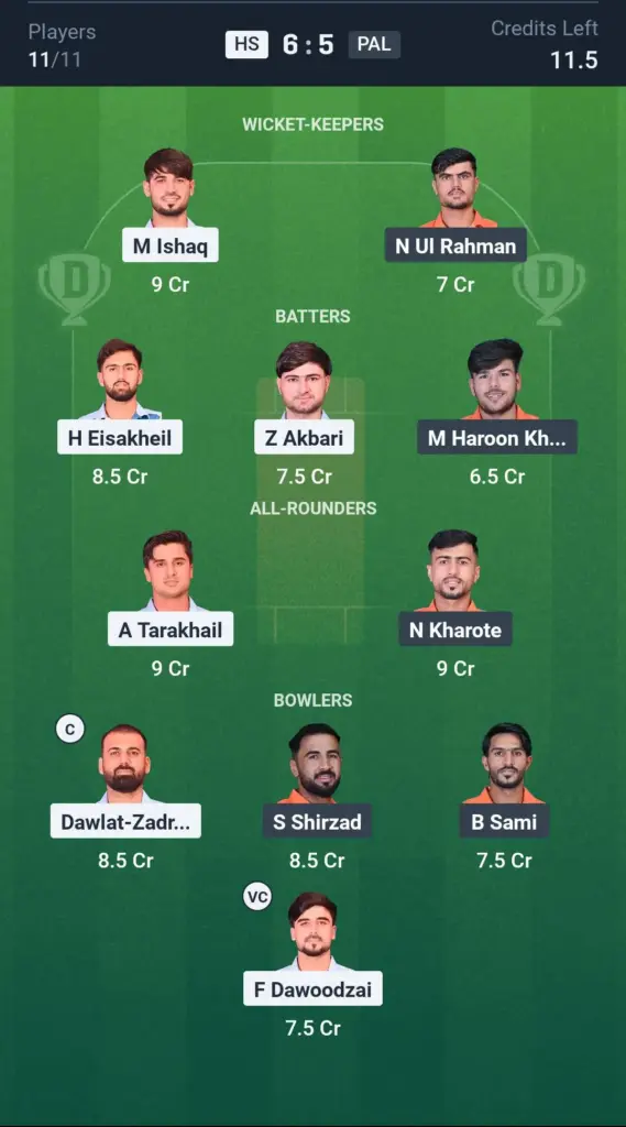 HS vs PAL Grand League Team