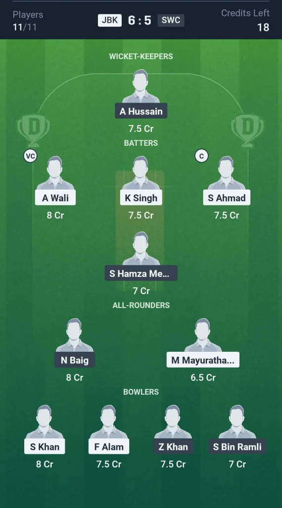 JBK vs SWC Small League Team