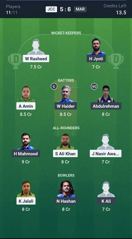 JCC vs MAR Small League Team