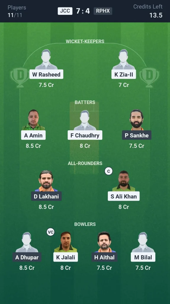 JCC vs RPHX Grand League Team