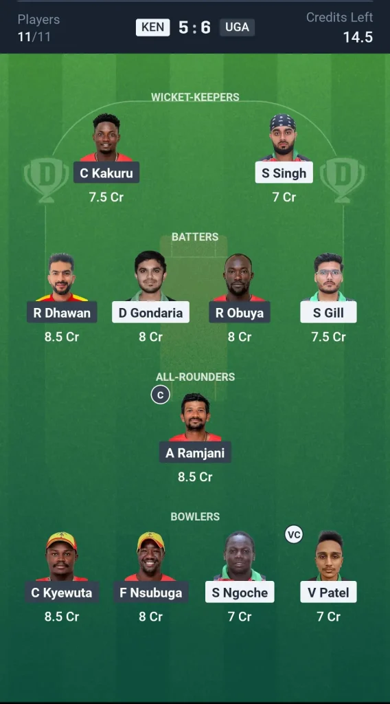 KEN vs UGA Grand League Team