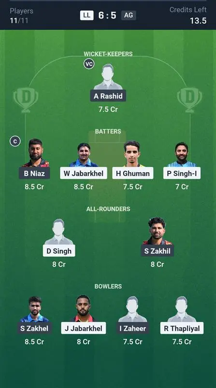 LL vs AG Small League Team