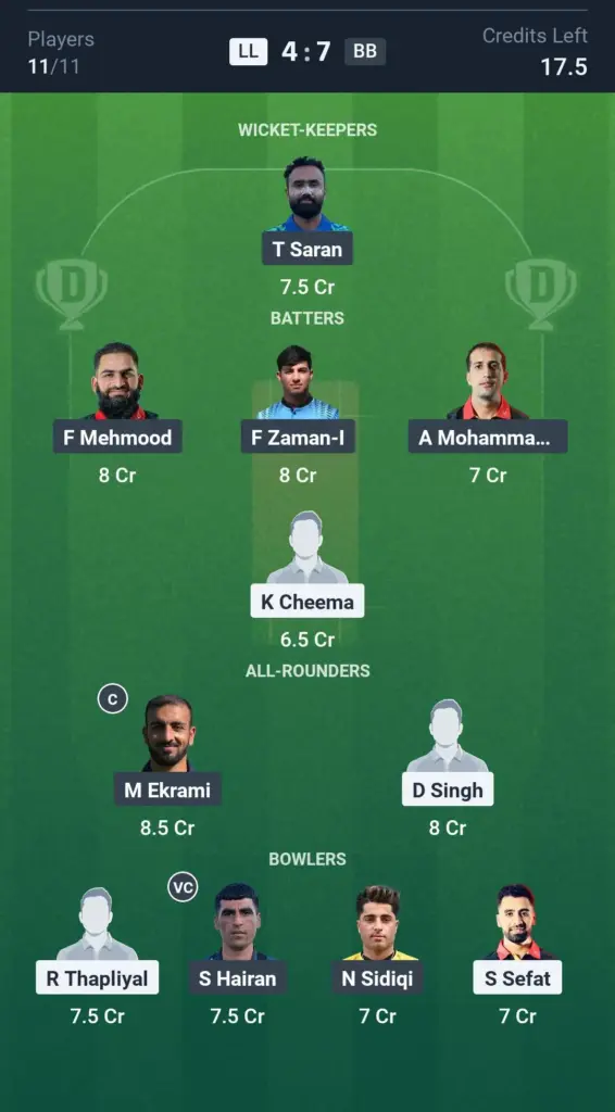 LL vs BB Small League Team