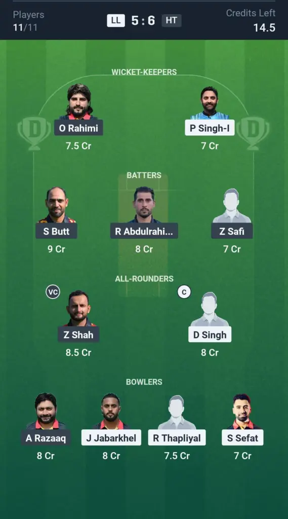 LL vs HT Grand League Team