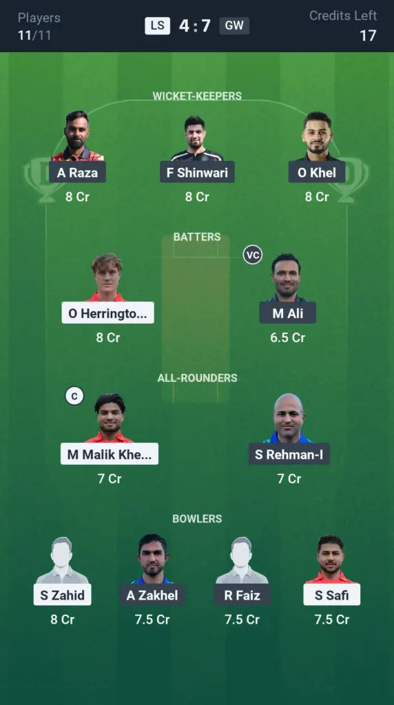 LS vs GW Grand League Team