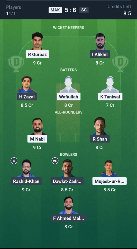 MAK vs SG Grand League Team