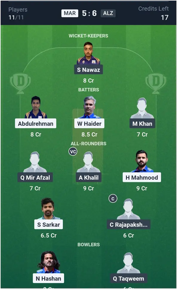 MAR vs ALZ Small League Team