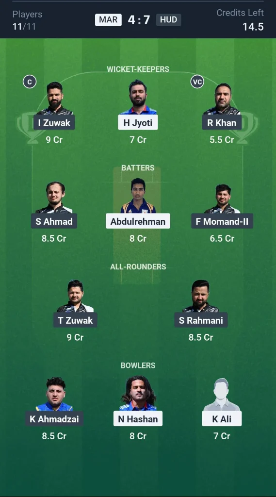 MAR vs HUD Small League Team