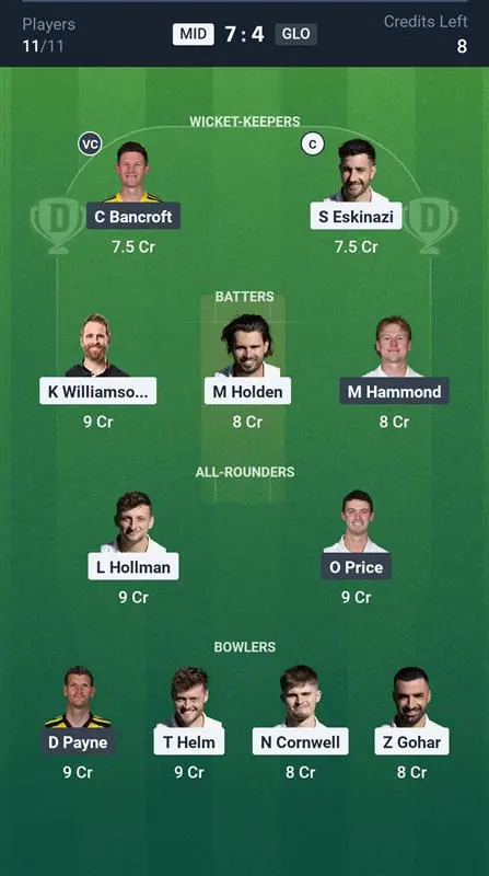 MID vs GLO Small League Team