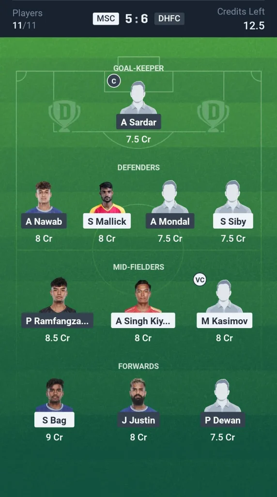 MSC vs DHFC Small League Team