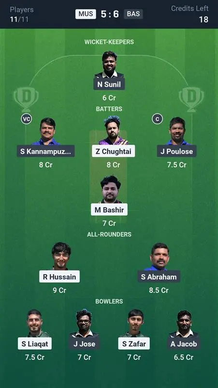 MUS vs BAS Small League Team