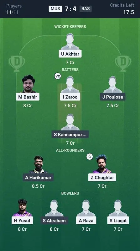 MUS vs BAS Small League Team