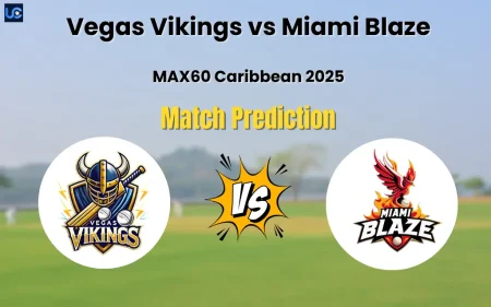 Who will Win Miami Blaze vs Vegas Vikings? Match Prediction – MAX60 Caribbean 2025 Miami Blaze vs Vegas Vikings Match Prediction