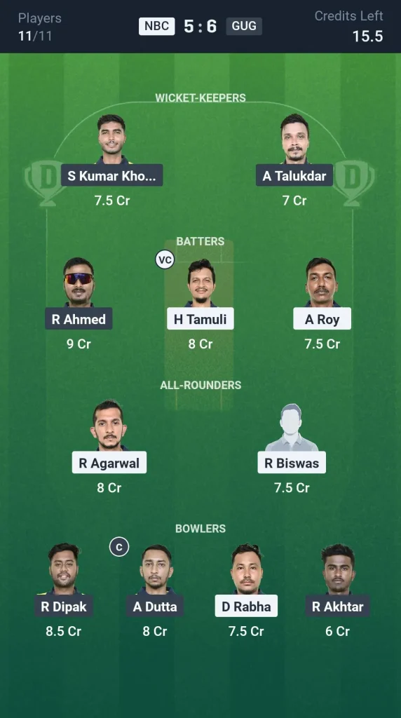 NBC vs GUG Grand League Team