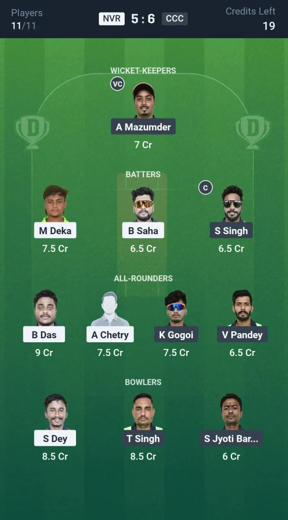 NVR vs CCC Grand League Team