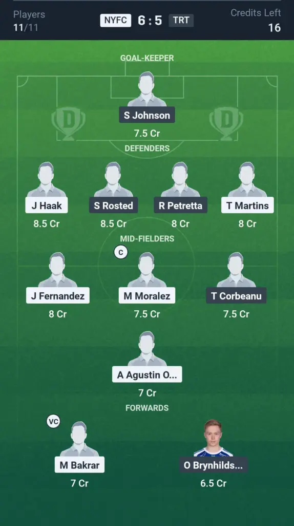 NYFC vs TRT Grand League Team