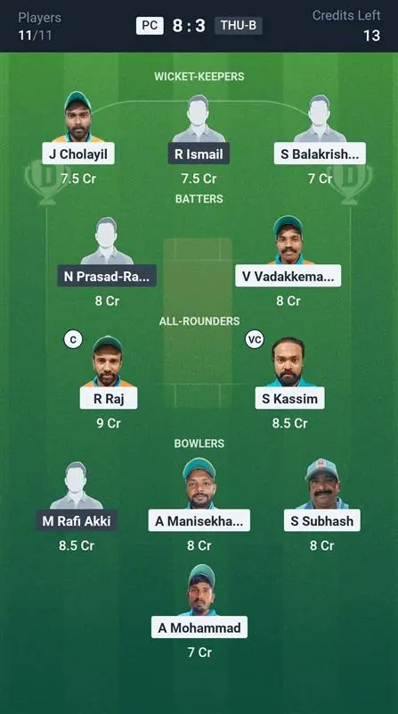 PC vs THU-B Small League Team