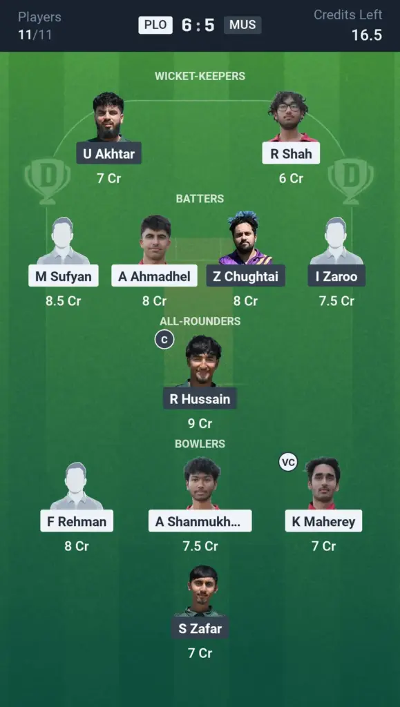 PLO vs MUS Grand League Team