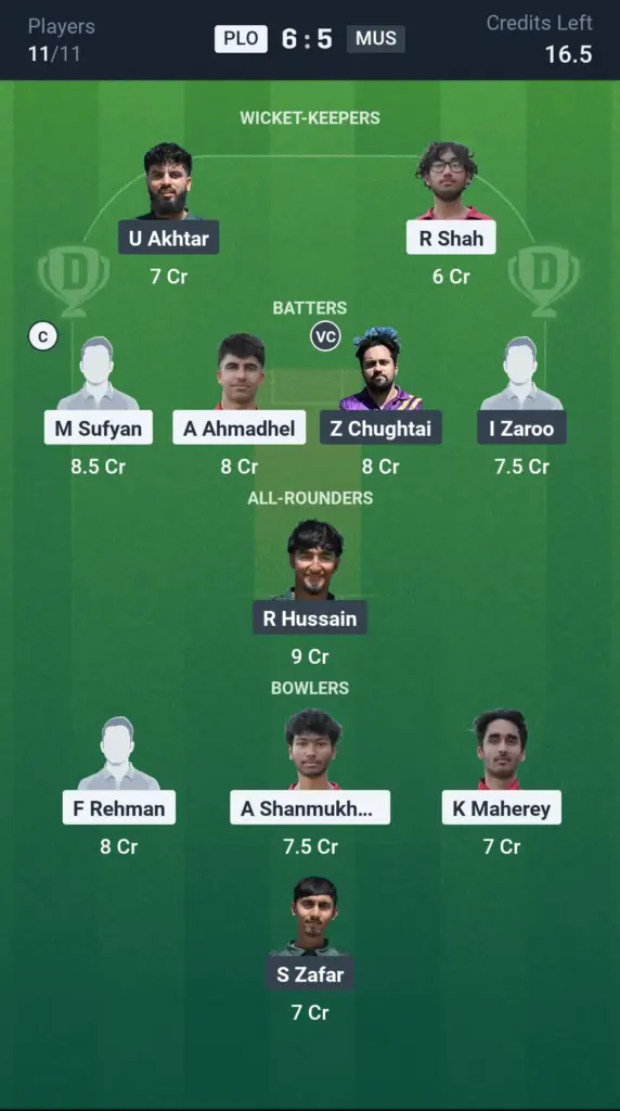 PLO vs MUS Small League Team