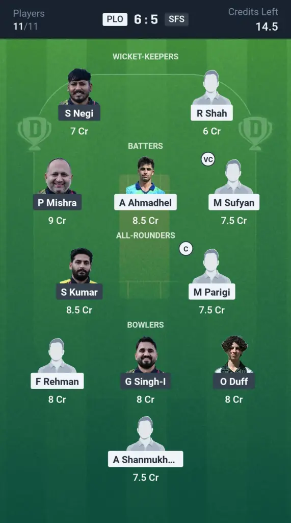 PLO vs SFS Grand League Team