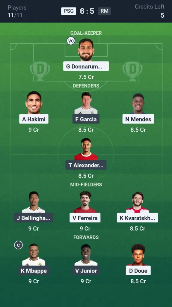 PSG vs RM Small League Team