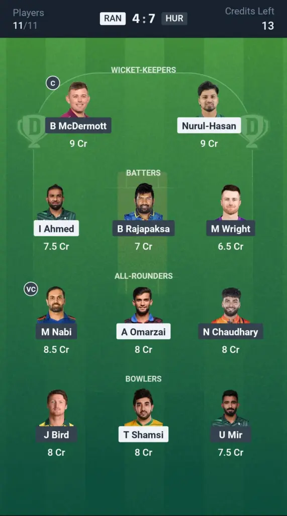 RAN vs HUR  Small League Team