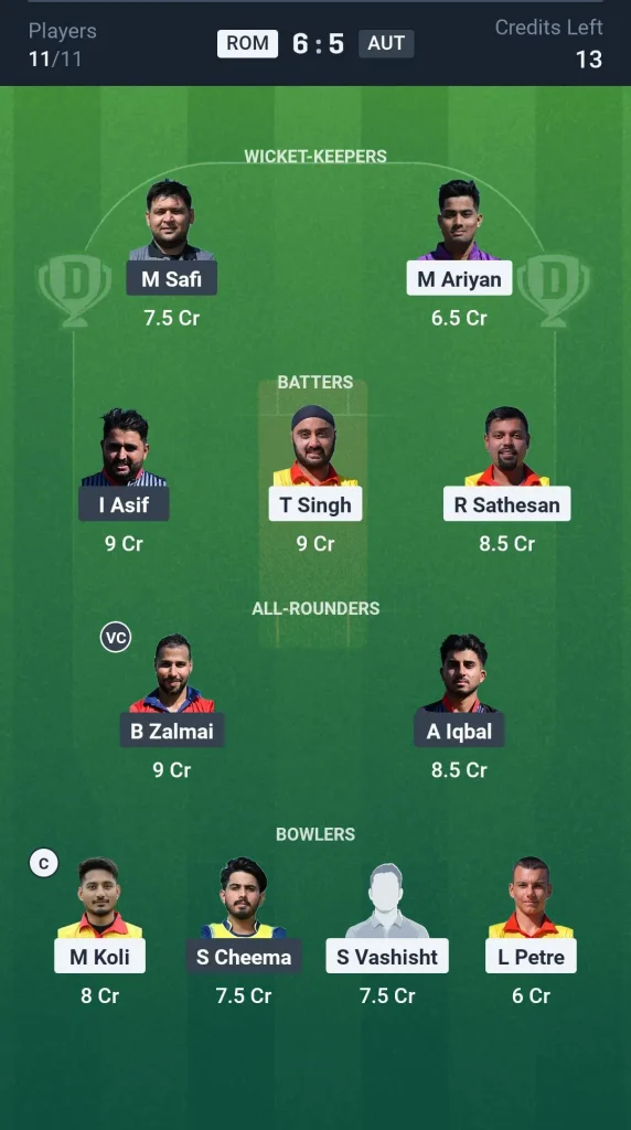 ROM vs AUT Grand League Team