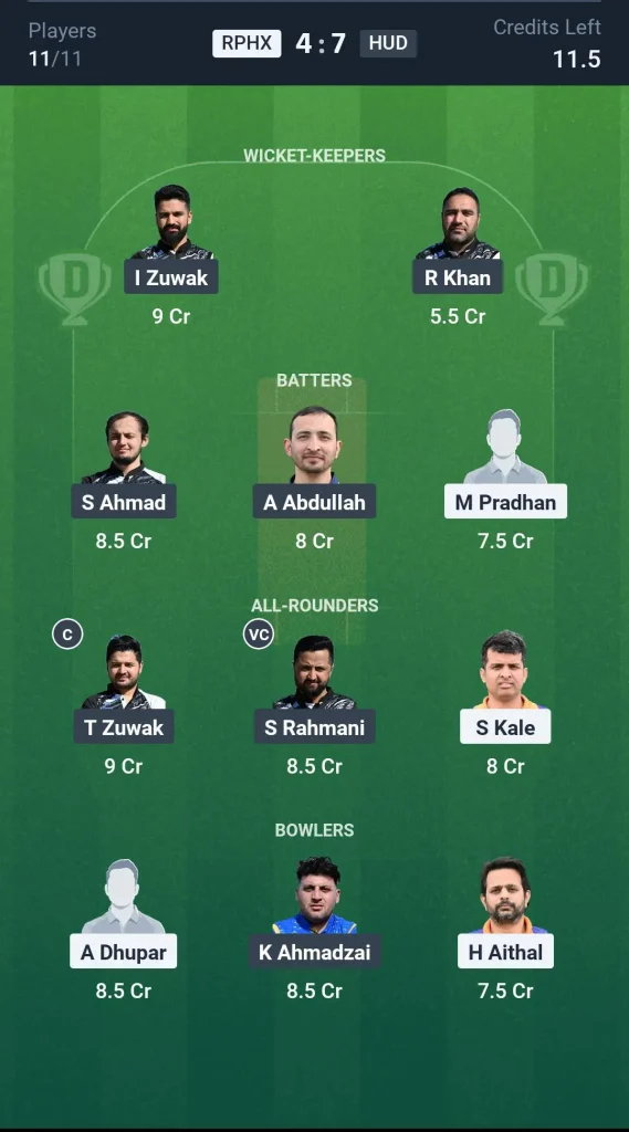 RPHX vs HUD Grand League Team