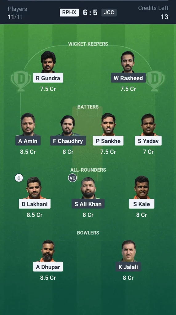 RPHX vs JCC Grand League Team
